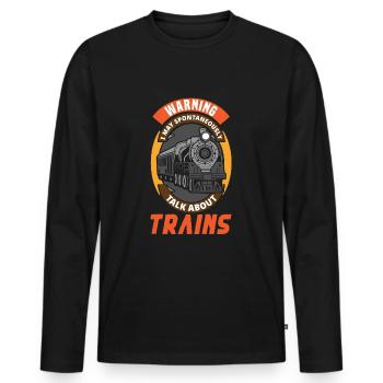 Train train lover trains train driver train driver - Men's Premium Organic Long Sleeve Shirt - black - Front - Nico (187cm)