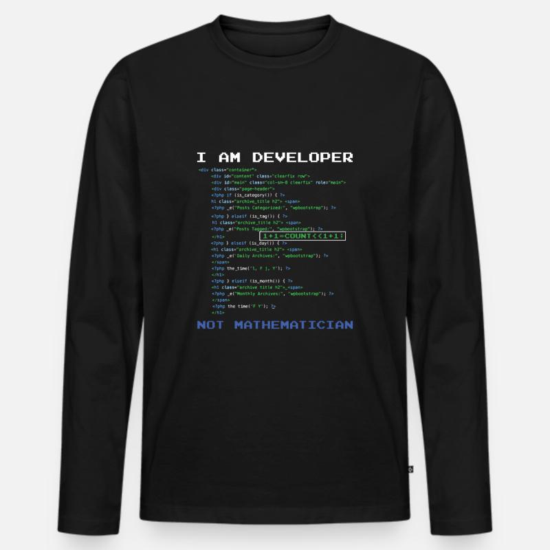 Ich Bin Entwickler - Männer Premium Bio Langarmshirt - Schwarz