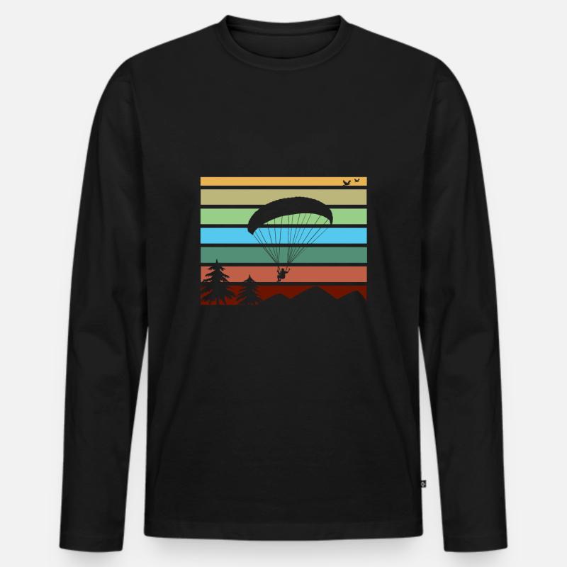 Gleitschirmfliegen - Männer Premium Bio Langarmshirt - Schwarz