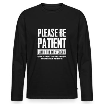 Funny bartender bartending gift bartender - Men's Premium Organic Long Sleeve Shirt - black - Front - Nico (187cm)