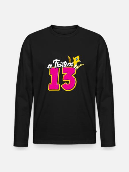 13th birthday girl 13 years teenager gift - Men's Premium Organic Long Sleeve Shirt - black