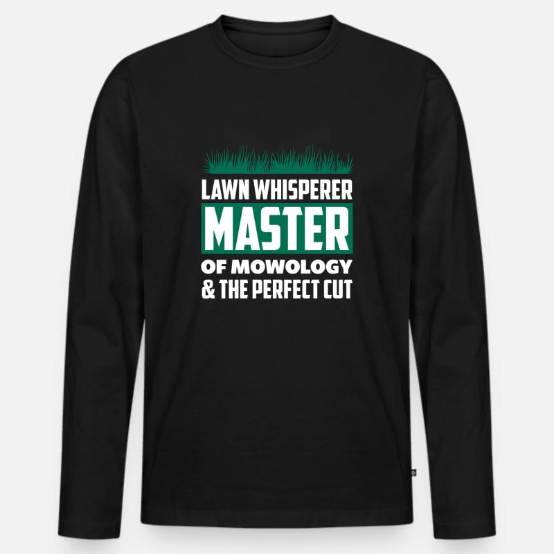Rasen Flüsterer Lustiges Gärtner Geschenk - Männer Premium Bio Langarmshirt - Schwarz