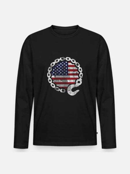 Lustiges Abschlepper Abschleppwagenfahrer Geschenk - Männer Premium Bio Langarmshirt - Schwarz