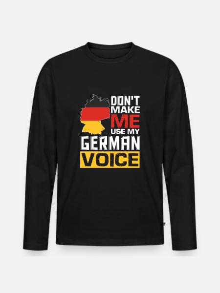Grappige Duitse citaten Duits sprekend Duits - Mannen Premium Bio shirt met lange mouwen - zwart