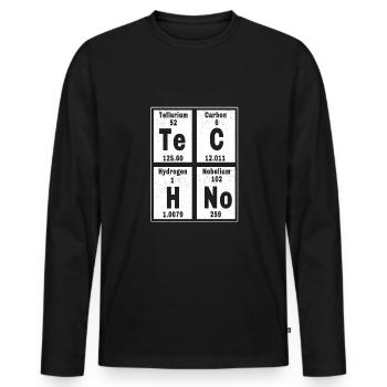 Techno Music Science Periodic Table Freetekno Rave - T-shirt manches longues Premium bio Homme - noir - Devant - Nico (187cm)