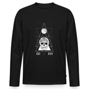 Tarot Card Witchcraft Skull Moon Gothic Occult - T-shirt manches longues Premium bio Homme - noir - Devant - Nico (187cm)