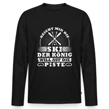 Ski Männer Design für Skifoan Skifahrer - Männer Premium Bio Langarmshirt - Schwarz - Vorne - Nico (187cm)