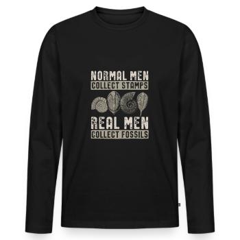 Fossils - Men's Premium Organic Long Sleeve Shirt - black - Front - Nico (187cm)