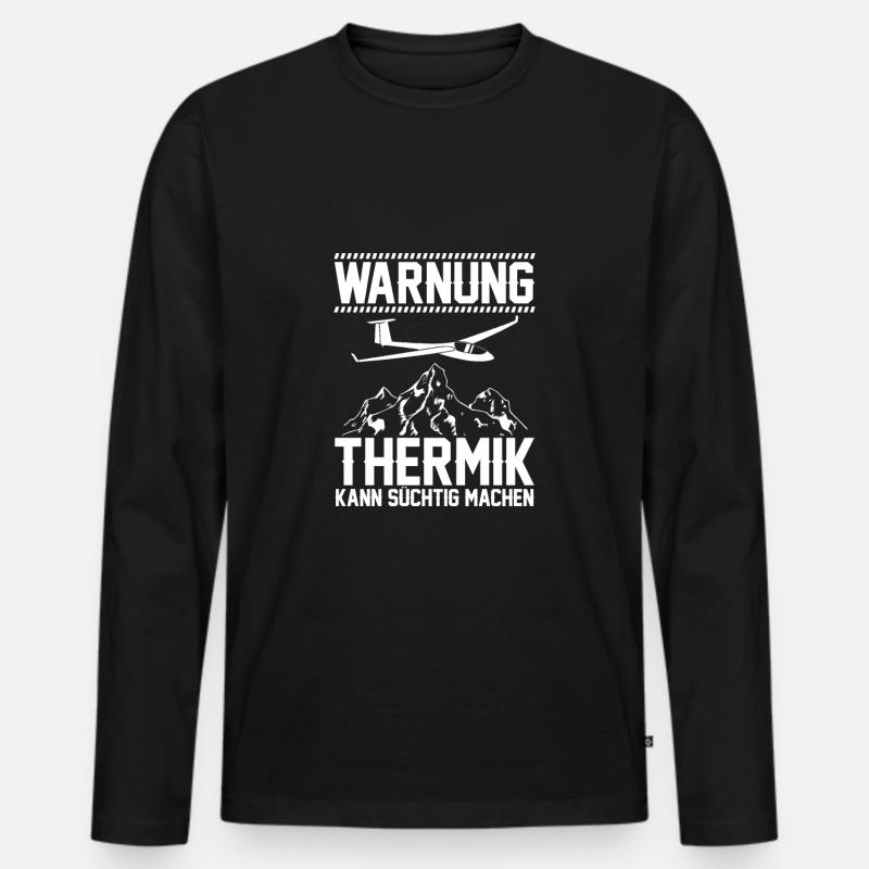 Segelflugzeug - Männer Premium Bio Langarmshirt - Schwarz