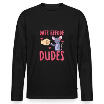 Rats - Men's Premium Organic Long Sleeve Shirt - black - Front - Nico (187cm)