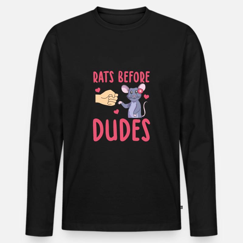 Ratten - Männer Premium Bio Langarmshirt - Schwarz