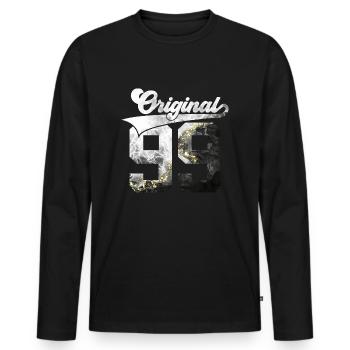 27. GEBURTSTAG 27 JAHRE ORIGINAL 1999 - Männer Premium Bio Langarmshirt - Schwarz - Vorne - Nico (187cm)