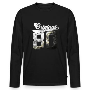 46TH BIRTHDAY 46 YEARS ORIGINAL 1980 - Men's Premium Organic Long Sleeve Shirt - black - Front - Nico (187cm)