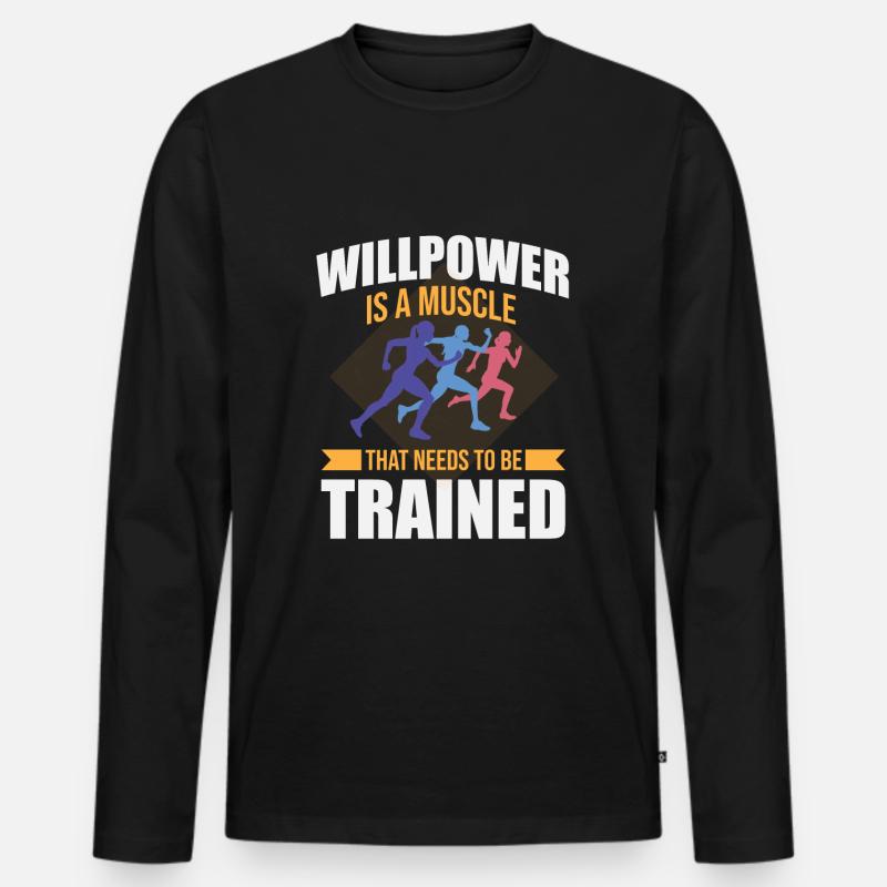 Willpower - Männer Premium Bio Langarmshirt - Schwarz