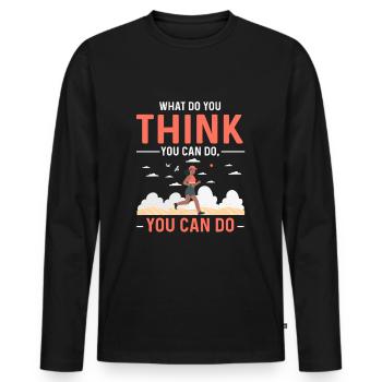 Jogging - Men's Premium Organic Long Sleeve Shirt - black - Front - Nico (187cm)