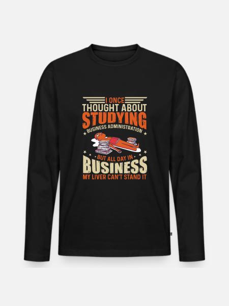 BWL und Wirtschaft. - Männer Premium Bio Langarmshirt - Schwarz