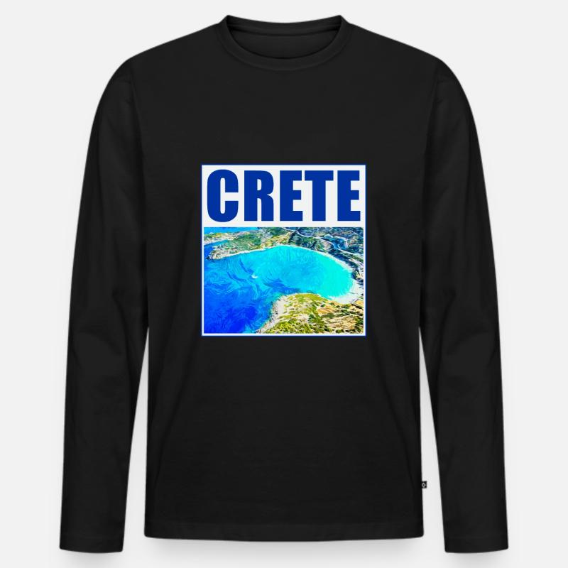 Crete - Männer Premium Bio Langarmshirt - Schwarz