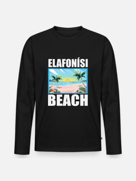 Elafonisi Beach - Männer Premium Bio Langarmshirt - Schwarz