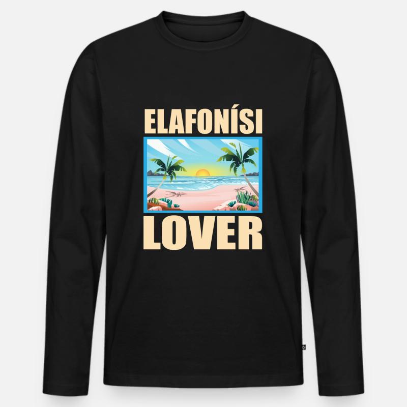 Elafonisi Lover - Männer Premium Bio Langarmshirt - Schwarz