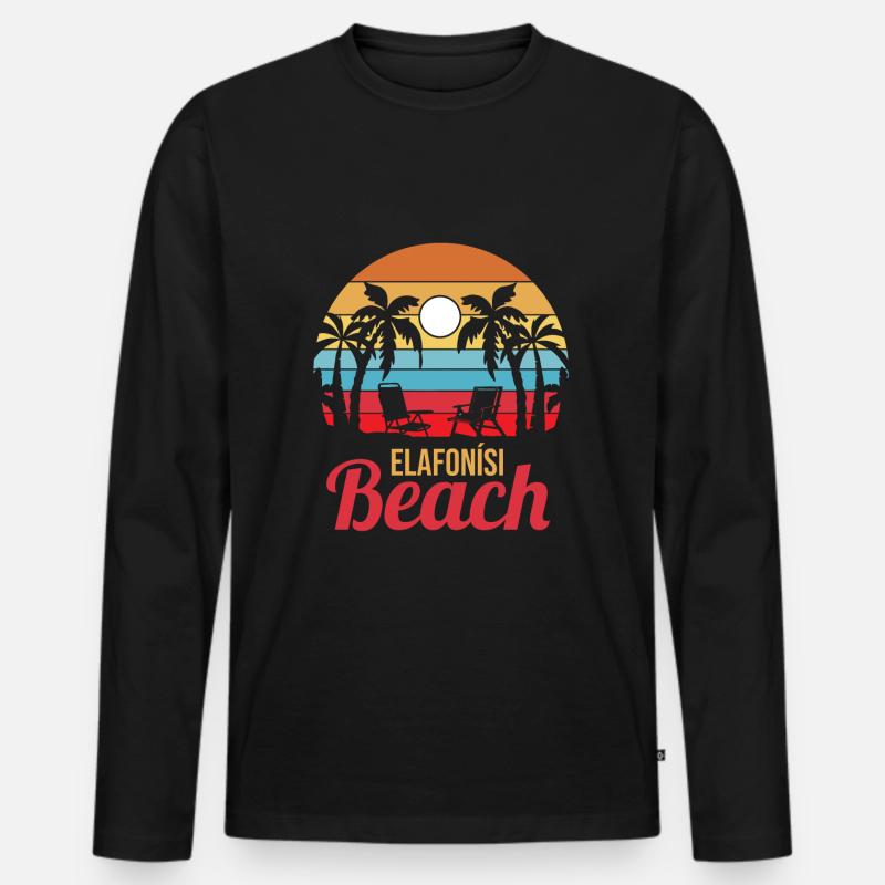 Elafonisi Beach - Männer Premium Bio Langarmshirt - Schwarz