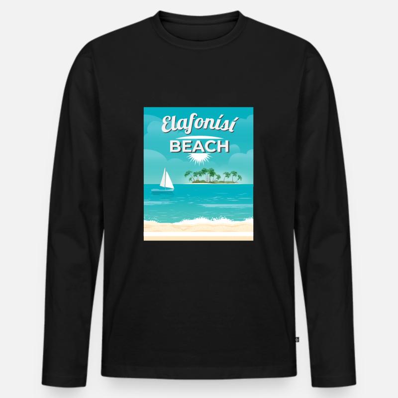 Elafonisi Beach - Männer Premium Bio Langarmshirt - Schwarz