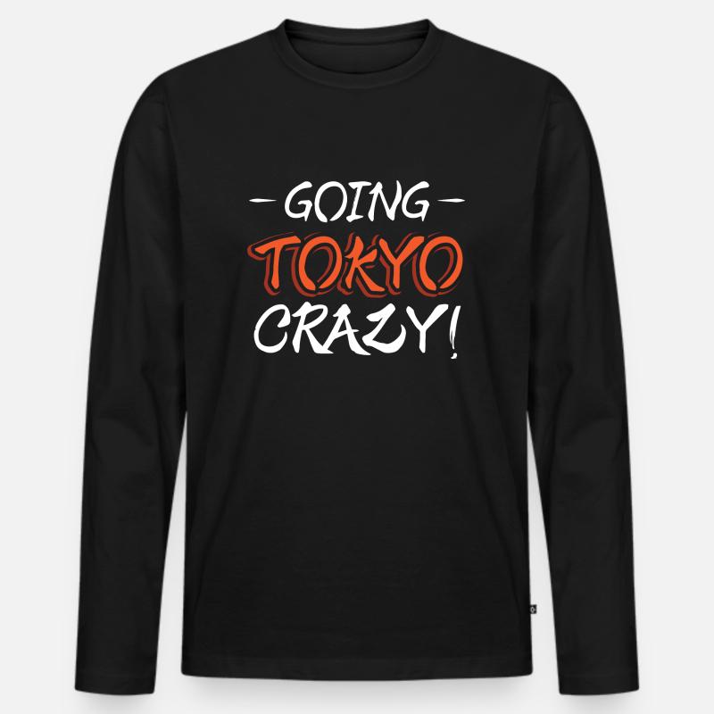 Going Tokyo crazy - Männer Premium Bio Langarmshirt - Schwarz