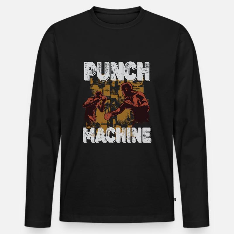 Punch Machine - Männer Premium Bio Langarmshirt - Schwarz