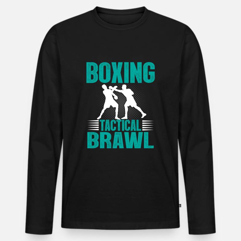 Boxing: Tactical Brawl - Männer Premium Bio Langarmshirt - Schwarz