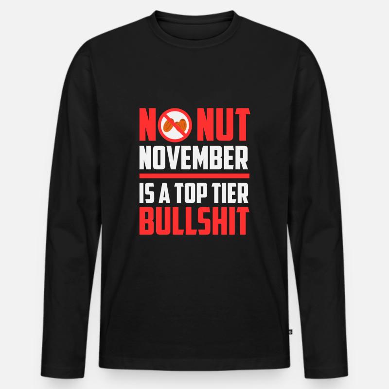 No Nut November - Männer Premium Bio Langarmshirt - Schwarz