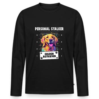 Personal Stalker Golden Retriever - Männer Premium Bio Langarmshirt - Schwarz - Vorne - Nico (187cm)
