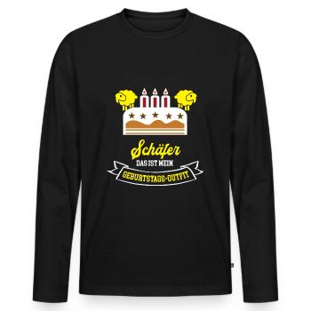 Schäfer Geburtstag Geburtstagsgeschenk Schäferei - Männer Premium Bio Langarmshirt - Schwarz - Vorne - Nico (187cm)
