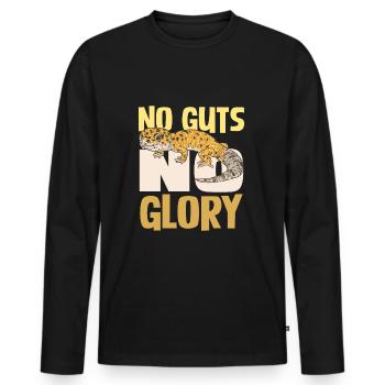 No Guts No Glory Gecko Adventure - Men's Premium Organic Long Sleeve Shirt - black - Front - Nico (187cm)