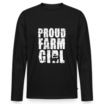 Stolze Bäuerin Landleben Stärke - Männer Premium Bio Langarmshirt - Schwarz - Vorne - Nico (187cm)