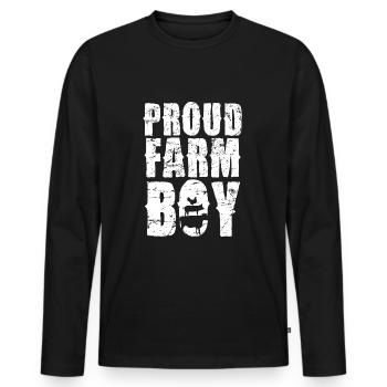Stolzer Bauernjunge Landleben - Männer Premium Bio Langarmshirt - Schwarz - Vorne - Nico (187cm)
