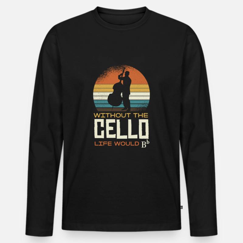 Ohne Das Cello Wäre Das Leben Bb - Männer Premium Bio Langarmshirt - Schwarz