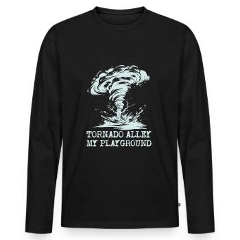 Storm Chasing: My Playground - Men's Premium Organic Long Sleeve Shirt - black - Front - Nico (187cm)