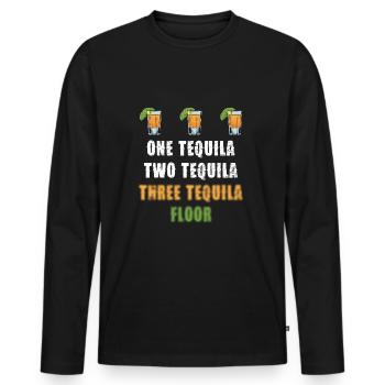 Une tequila Deux Tequila Trois Tequila Sol - T-shirt manches longues Premium bio Homme - noir - Devant - Nico (187cm)