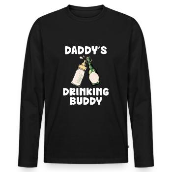 Le copain de boisson de papa drôle de bébé Design - T-shirt manches longues Premium bio Homme - noir - Devant - Nico (187cm)