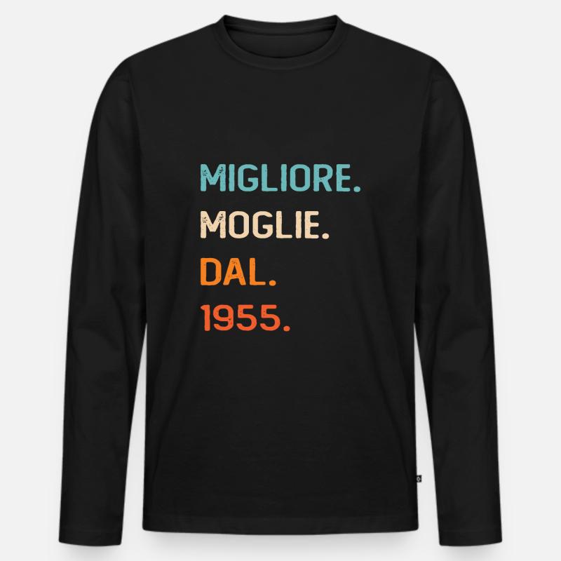 Ehefrau seit 1955 - Männer Premium Bio Langarmshirt - Schwarz