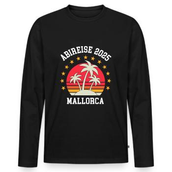 Mallorca 2025 Abireise Klassenfahrt Abi Abifahrt - Männer Premium Bio Langarmshirt - Schwarz - Vorne - Nico (187cm)