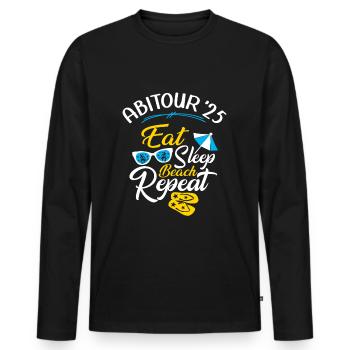 Abitour 2025 Abireise Abifahrt Abitur Party Feier - Männer Premium Bio Langarmshirt - Schwarz - Vorne - Nico (187cm)