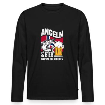 Norwegen Angeln Spruch Lustiges Design - Männer Premium Bio Langarmshirt - Schwarz - Vorne - Nico (187cm)