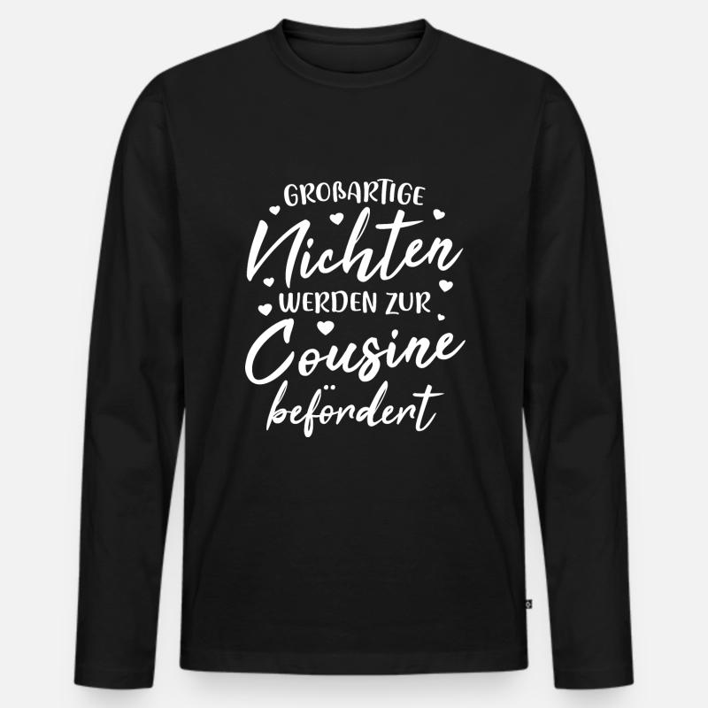 Großartige Nichten werden zur Cousine befördert - Männer Premium Bio Langarmshirt - Schwarz