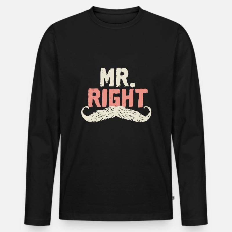 Mr. Right - Männer Premium Bio Langarmshirt - Schwarz