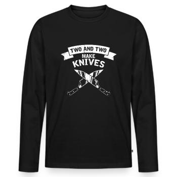 Life is better with knife knife collector - Men's Premium Organic Long Sleeve Shirt - black - Front - Nico (187cm)
