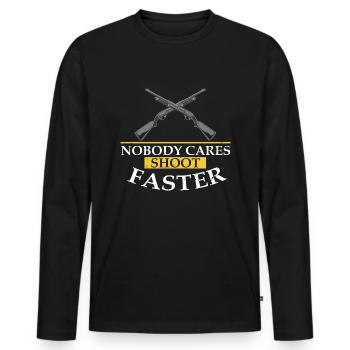 Funny Duck Hunting Design Hunters Hunting Ducks Design - Men's Premium Organic Long Sleeve Shirt - black - Front - Nico (187cm)