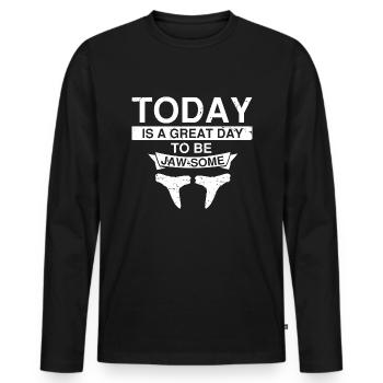 Fossil Archaeology Design Fossils Fossil Hunters - Men's Premium Organic Long Sleeve Shirt - black - Front - Nico (187cm)