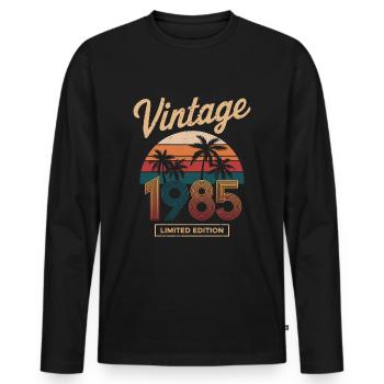 Limitade edition 1985 - T-shirt manches longues Premium bio Homme - noir - Devant - Nico (187cm)