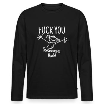 Fuck You Fuck Fuck You Comics Cadeaux Chemises - T-shirt manches longues Premium bio Homme - noir - Devant - Nico (187cm)