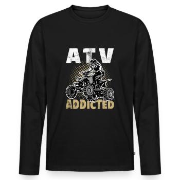 Quad Addicted Quad - T-shirt manches longues Premium bio Homme - noir - Devant - Nico (187cm)